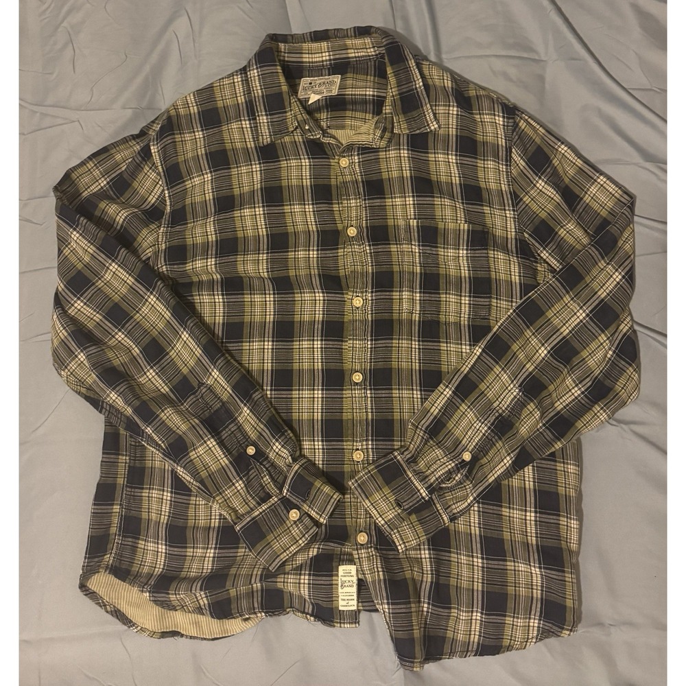 Lucky Brand Men's Long Sleeve Plaid Button Up Size Large